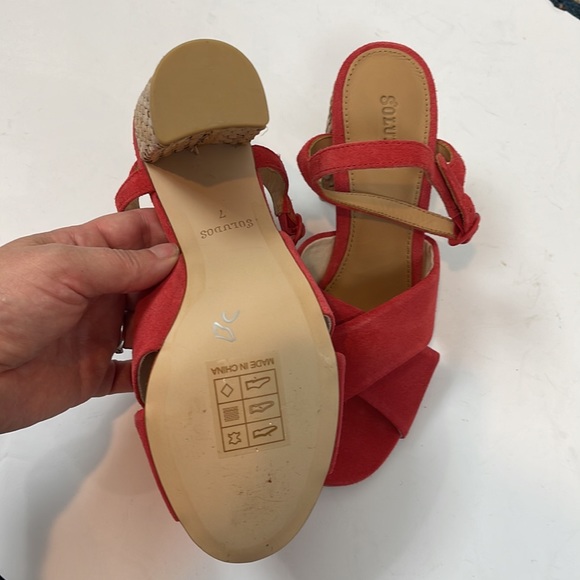 SOLUDOS OLIVIA WOVEN BLOCK HEEL CHERRY NEW - Picture 4 of 5